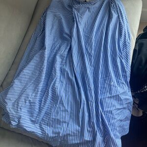 COS Blue and White Striped Maxi Skirt L